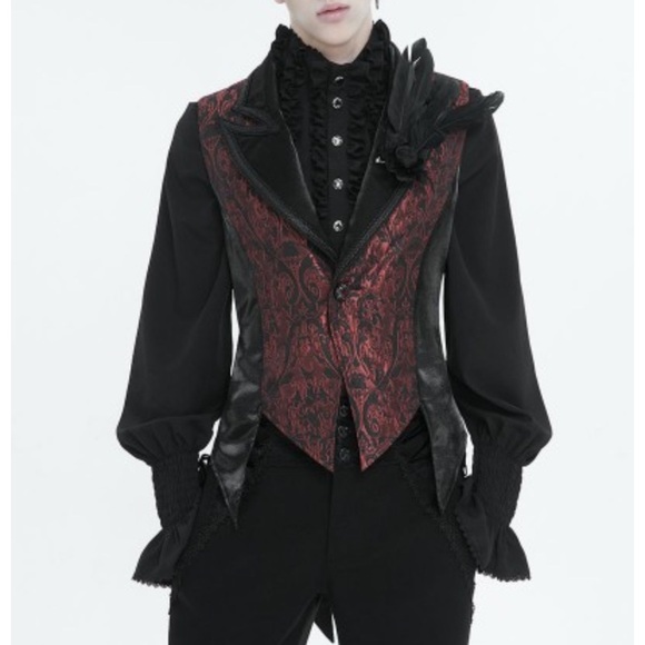Devil Fashion Other - NWT Devil Fashion Wine Red Gothic Swallowtail Waistcoat Vest